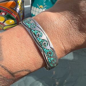 Navajo chip inlay cuff